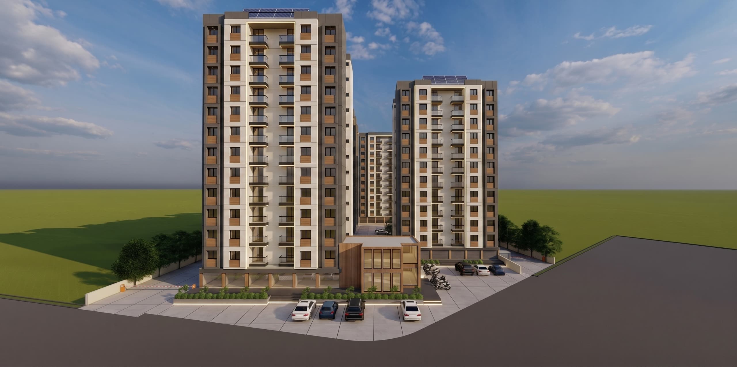 14-storey residential tower — photo front day view